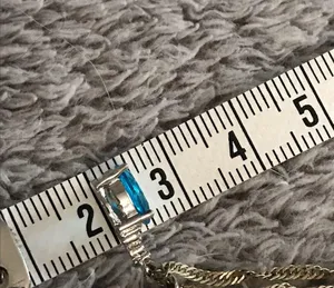 Sterling Silver Necklace with Blue Pendant thumbnail 7
