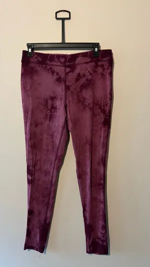 Lysse Purple Tie Dye Acid Wash Bamboo Leggings Soft Stretch Pants L/XL thumbnail 3