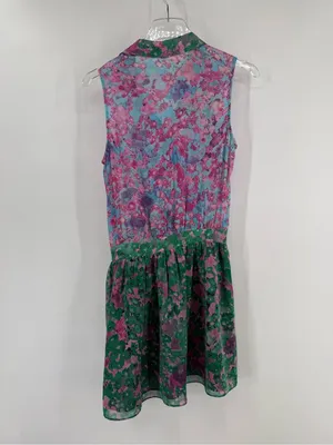 Gryphon Pink Blue‎ Green Floral Mini Dress size small thumbnail 4