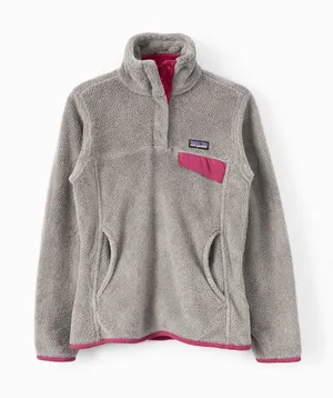Patagonia Re-Tool Snap-T Pullover Gray‎ Purple Polartec Fleece Womens Jacket thumbnail 1
