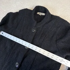 Women's FLAX Size Small Black‎ Button Cardigan Jacket Blazer thumbnail 4