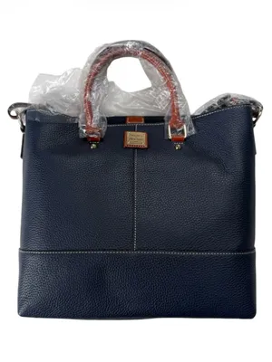 NWT Dooney & Bourke Pebble Grain Chelsea Shopper Tote Bag - Midnight Blue thumbnail 3