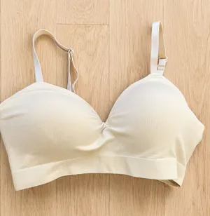 truekind Everyday Throw-On Wireless Seamless Comfort Bra Beige Medium thumbnail 1