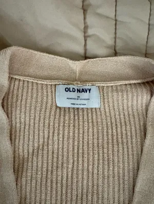 Old Navy Women’s Light Beige Ribbed Cardigan thumbnail 2