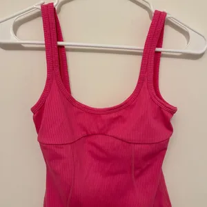 For Love And Lemons Pink Ribbed Bodysuit Size XS Barbie Core Hot Pink thumbnail 4