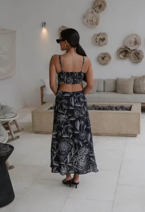 These three boutique dress white black floral thumbnail 3