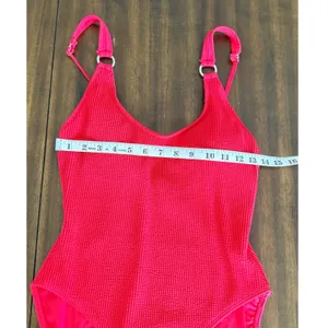 Bikini Bliss Women Hot Pink Crinkle Textured One Piece Swimsuit Size‎ L High Cut thumbnail 4
