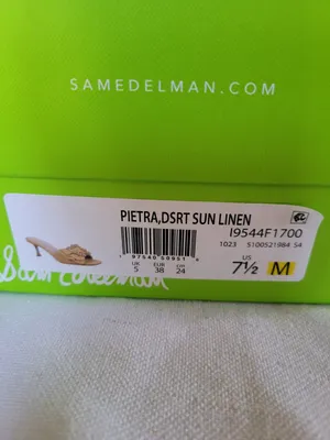 San Edelman Women's Pietra Dsrt Sun Linen Kitten-Heel sandals Size 7.5 Yellow thumbnail 7