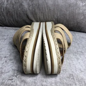 Universal Threads Beige 3 Textile Strap Platform Wedge Sandals 9.5 Espadrille thumbnail 7