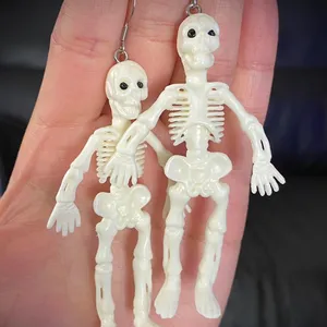 Handmade big skull goth grunge punk funky Halloween unisex earrings 🖤💀 thumbnail 2