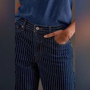 Anthropologie Levi’s Women’s Baggy‎ Pinstriped Dad Jeans Size 30x30 thumbnail 2