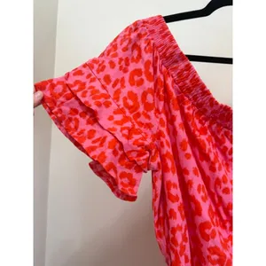 New York & Company Pink/Red Cheetah Print Off‑Shoulder Dress SzXXL NWT thumbnail 3
