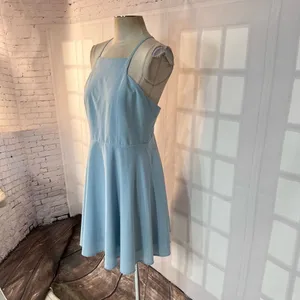 Lulu’s Call to Charms Light Blue Skater Dress size large thumbnail 7