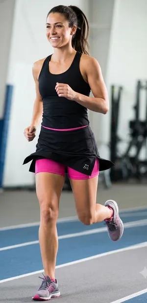 Skirt‎ Sports Womens Gym Girl Ultra Skort Black Pink Running Tennis Skirt Large thumbnail 1