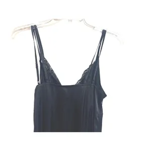 Lea & Viola NWT Black Satin Lace Slip Midi Dress 90s Lingerie Style S thumbnail 9