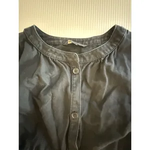 Banana Republic Womens‎ Small Black Peplum Top linen Cotton Button Front thumbnail 8
