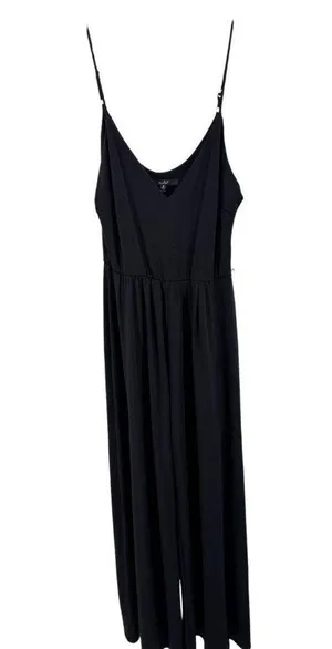 Papaya Black stretchy wide leg adjustable strap Jumpsuit romper M layering party thumbnail 1