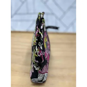 Vera Bradley Floral Cosmetic Bag Zip Closure‎ Black thumbnail 2