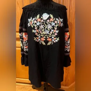 Free People Fleur‎ Du Jour Floral Embroidered Off-the-Shoulder Mini Dress Small thumbnail 8
