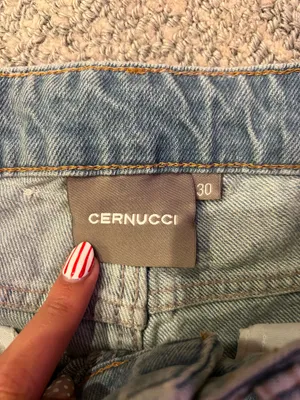 Cernucci Men’s Wide Leg Light Wash Jeans thumbnail 3
