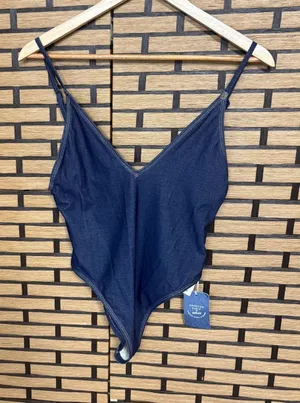 American Eagle Denim‎ Blue One Piece Cheeky Swimsuit Size Small thumbnail 1