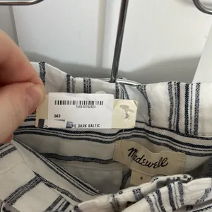 Madewell Linen-Cotton Paperbag Pants in Dark Baltic Stripe thumbnail 5
