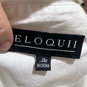 Eloquii Women's Puff Sleeve Button-Down Shirt White Size 14 thumbnail 9