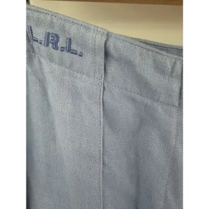 Ralph Lauren vintage linen wide leg cropped patch pocket blue pant women’s 4 thumbnail 3