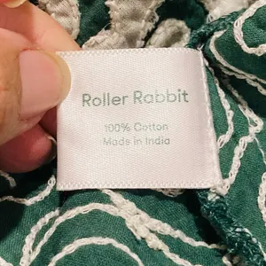 Roller Rabbit Appricus Kurta top or mini dress. Green with white appliqué. Med thumbnail 10