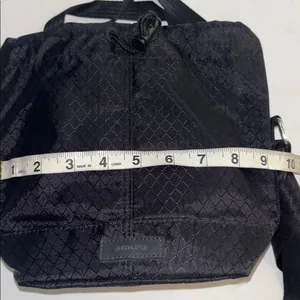 Athleta Black Nylon Bucket Bag Drawstring 2 Handles Adjustable Crossbody Strap thumbnail 7