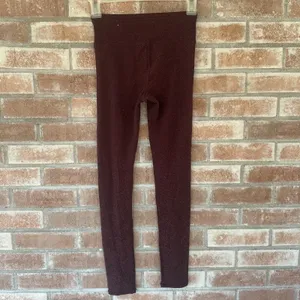 NWT Aerie Glitter Chill Play Move Leggings Maroon XS thumbnail 4