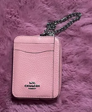 Coach pink card case wallet thumbnail 1