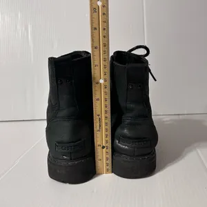 SOREL NL3700-010 black leather combat boot women size 10.5 thumbnail 6