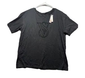 Victoria's Secret Black Short Sleeve Oversized T Shirt Pajama Shirt Size Small thumbnail 1