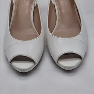Kelly & Katie Womens Slingback Heels Size 9 White Peep Toe Pumps Bridal Shoes thumbnail 5