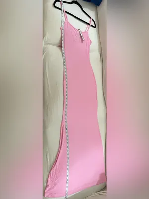 Skims Soft Lounge Long Slip Sleek Pink Spaghetti-Strap Maxi Dress Size L NWT thumbnail 10