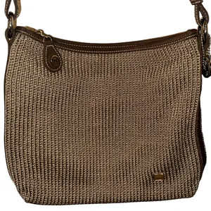 Women's The SAK Knit Khaki Shoulder Bag with Leather Strap‎ thumbnail 3