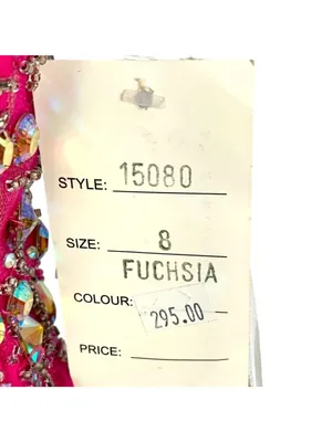 NWT Envious Couture Jeweled One Shoulder Formal Prom Gown 8 Barbiecore Pageant thumbnail 9