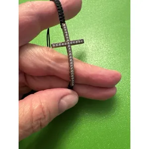 Cross Tie Bracelet Rose Gold Costume Jewelry Religious Goth thumbnail 2