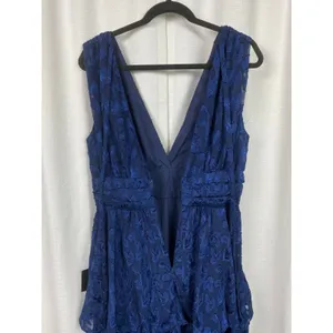 Lulus Navy Blue Make It Mesmerizing Jacquard Tiered Midi Dress Sz.L NWT thumbnail 12