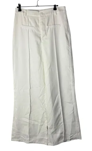 Boutique White Wide Leg Tailored Fit High Rise Trouser Pants M thumbnail 1