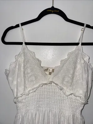 LoveShackFancy Azar Cotton Bandana Eyelet Mini Dress Size Medium thumbnail 5