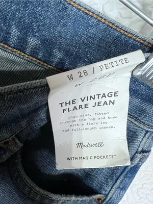 NWT Madewell The Vintage Flare Jeans Women’s 28P Petite High Rise Medium Wash thumbnail 10