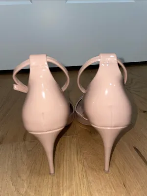 Aldo Blush Patent Pointed-Toe Slingback Heels Size 8.5 thumbnail 4