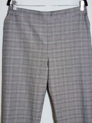 Nordstrom Rack Black and White Plaid Pull-On Ankle Pants Size Large thumbnail 2