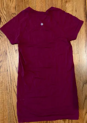 Maroon Short Sleeve Swiftly Lululemon Tech thumbnail 2