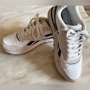 REEBOK Suede & Leather Classic Harman Double Sneakers Cream/Grey/Black‎ Size 8.5 thumbnail 8