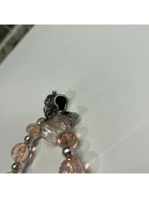 Alexa’s Angel Costume Jewelry Bracelet Beaded Stretch Pink Bead Heart Locket thumbnail 5