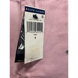 Polo Ralph Lauren NWT Soft Cotton Shorts Size 8 Zip Mid Rise Pink Embroidery thumbnail 2