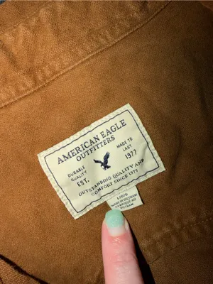 American Eagle Corduroy Button-Down Shirt Size Large thumbnail 3